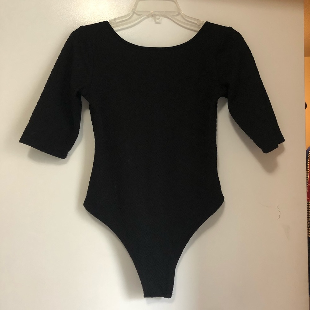 Black open back bodysuit
